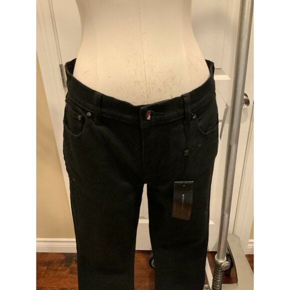 BCBG Max Azria Black Denim High Rise Cropped Bootcut Jeans Size 26 NWT! $198 - Picture 2 of 8